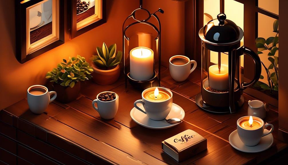 aromatic candles with coffee scent