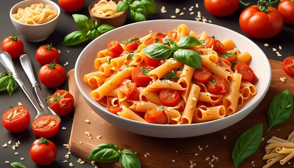 delicious tomato based pasta dish