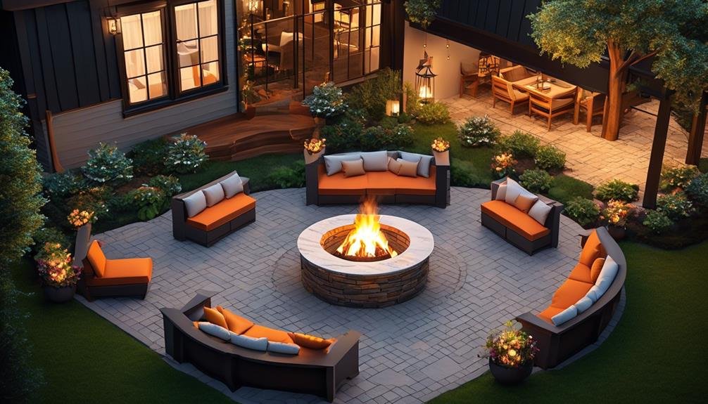 outdoor table with fire