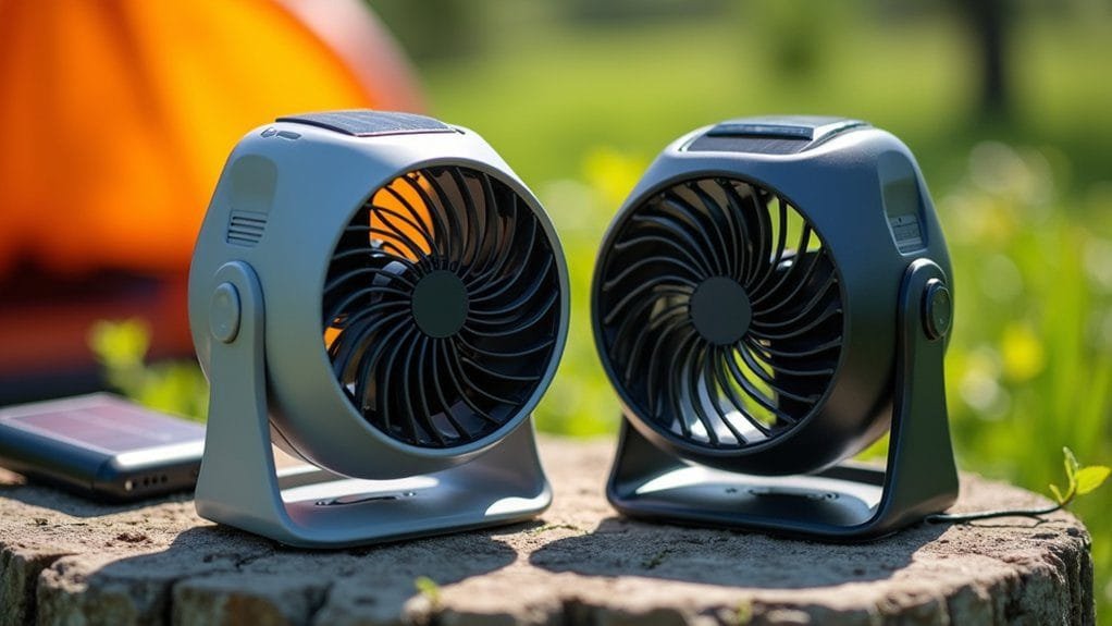 OPOLAR vs. Geek Aire: Best Solar Fan for Camping 2 battery life comparison insights