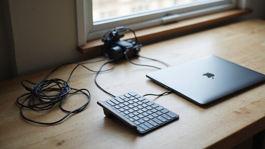 desk clutter keyboard comparison