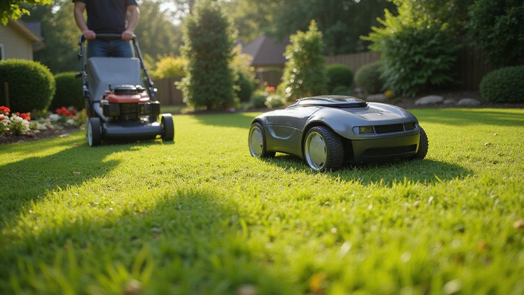 robot mowers save time