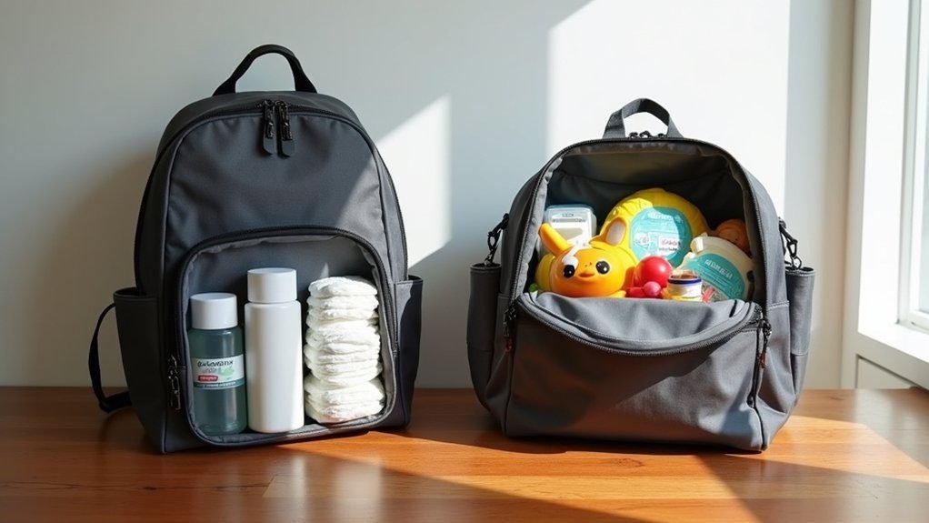 Backpack vs. Tote Diaper Bags: Which Holds More? 1 vertical vs horizontal packing